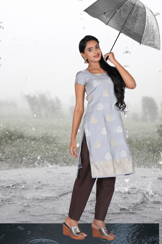 Grey Banaras Ethnic kurta