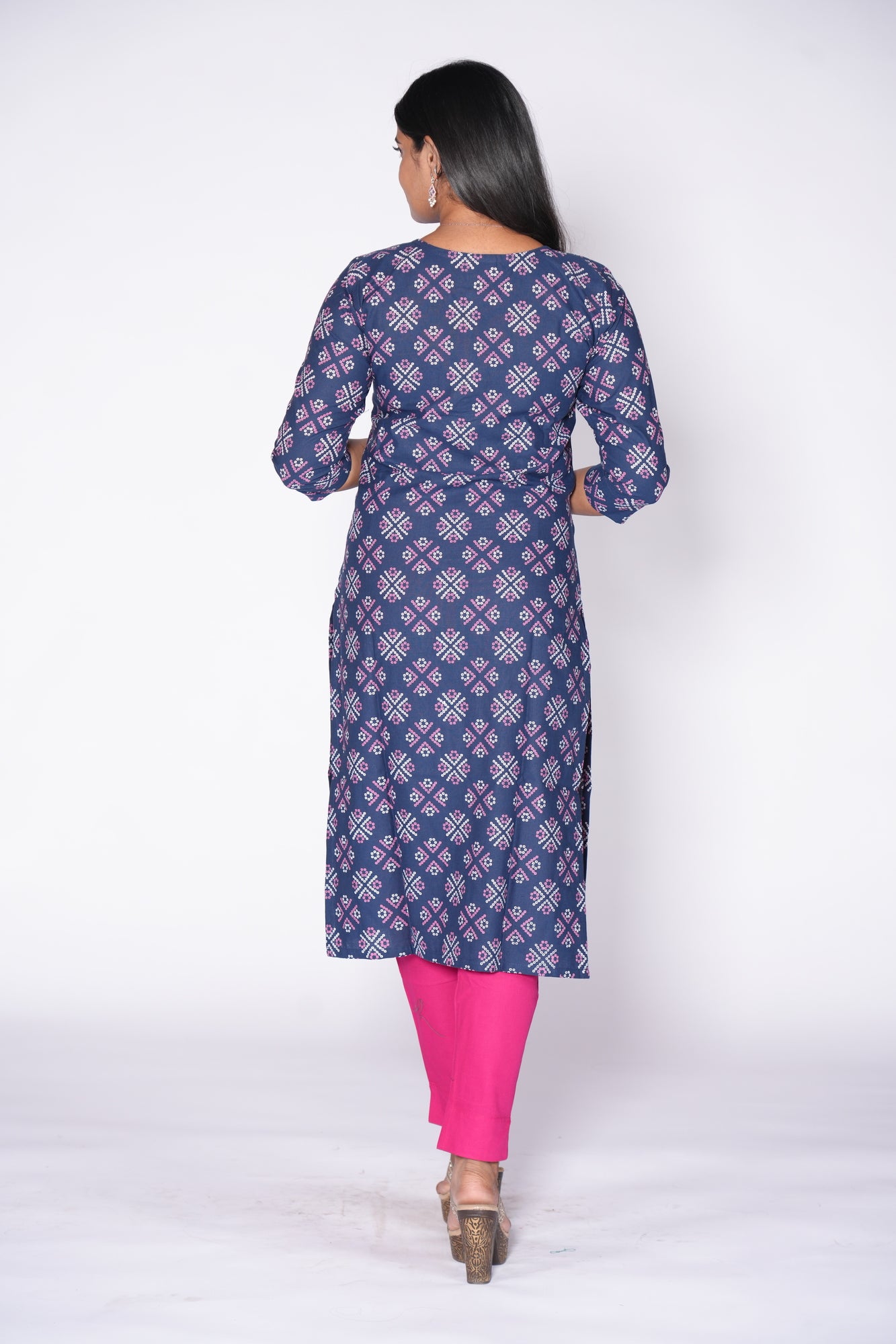 Midnight Muse Women's Dark Blue Kurti