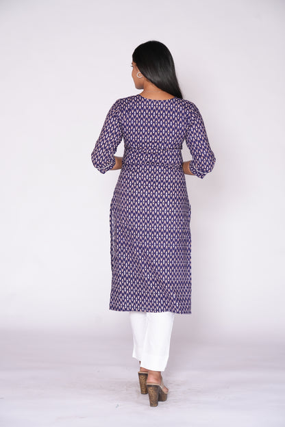 Front Slit Premium Blue Kurti