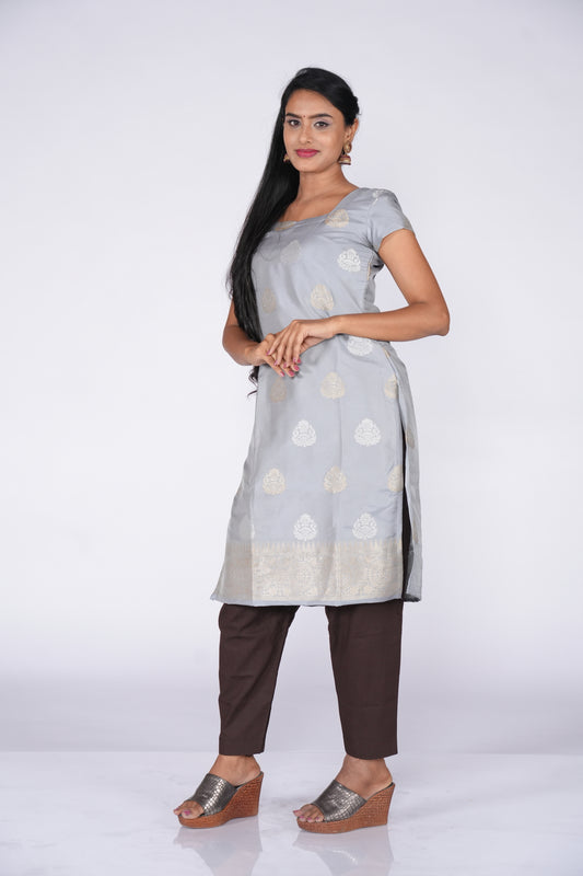 Grey Banaras Ethnic kurta