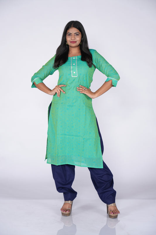 Sea Green Blue GotaPati Top