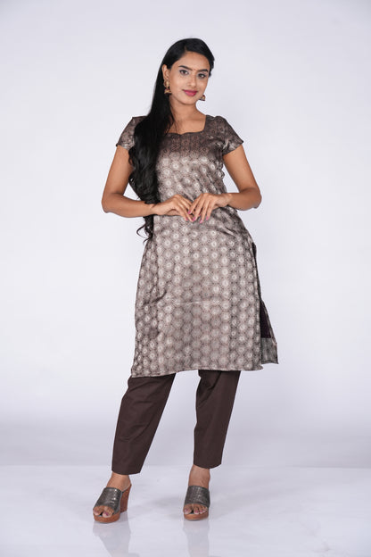 Coffee Silver Banaras Ethnic kurti