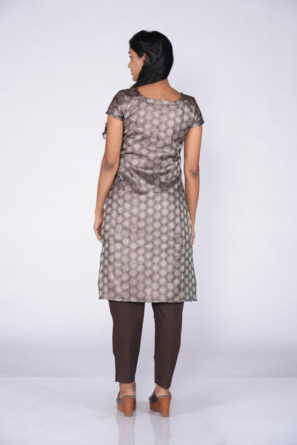 Coffee Silver Banaras Ethnic kurti