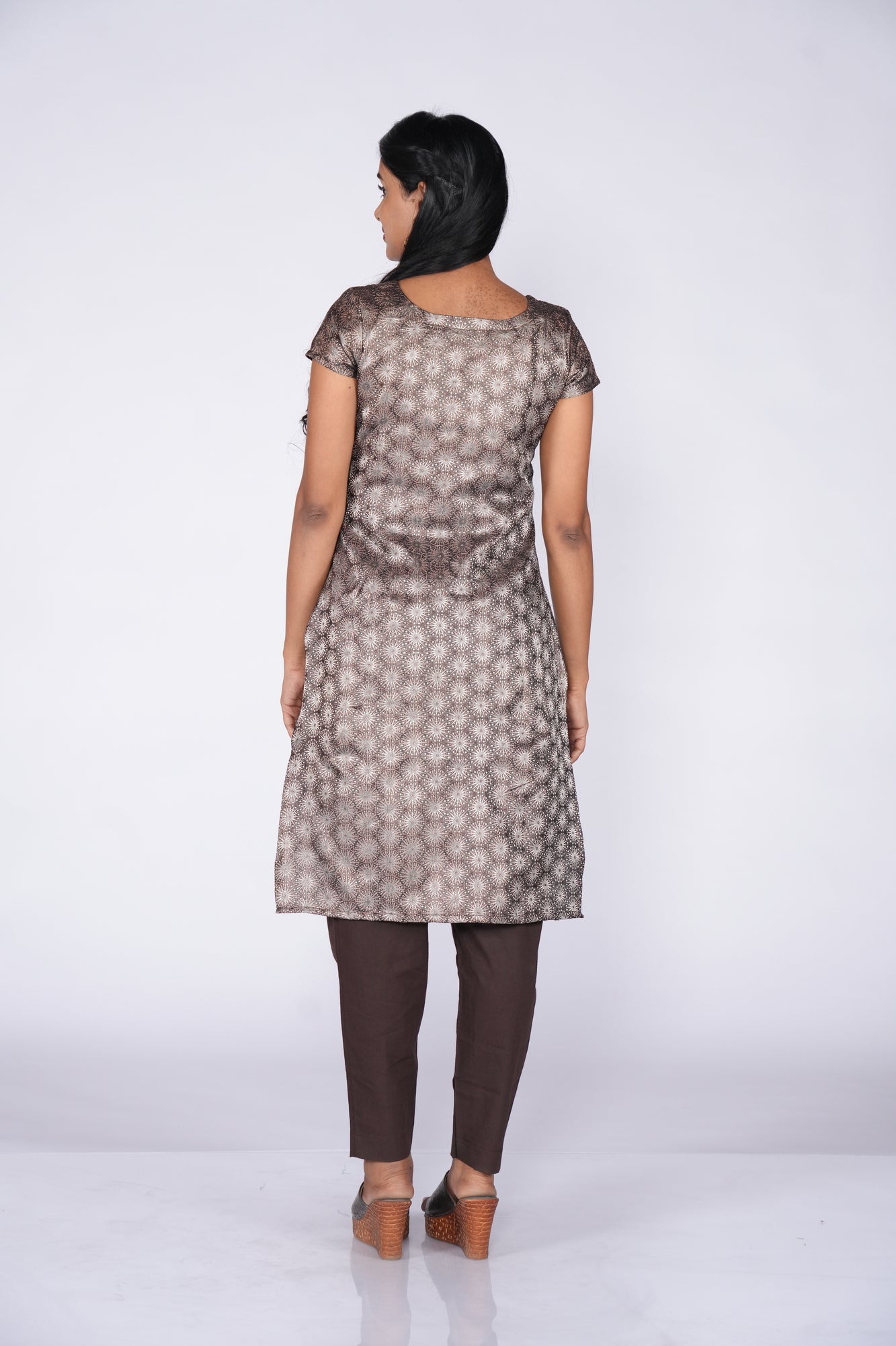 Coffee Silver Banaras Ethnic kurti