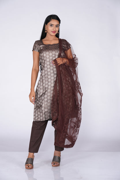 Coffee Silver Banaras Ethnic kurti