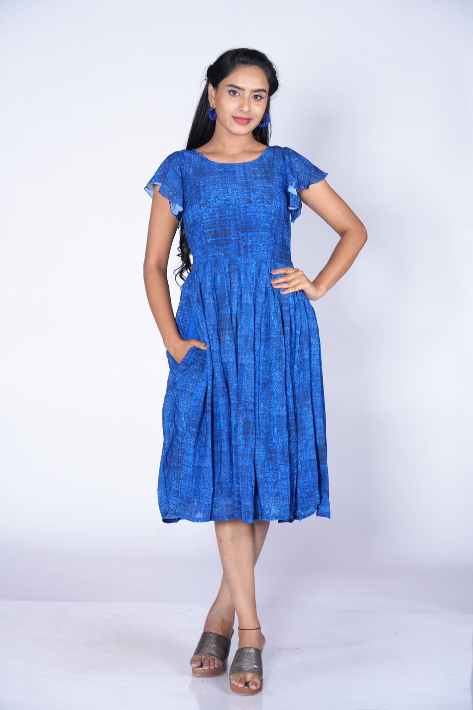 Blue georgette Frock