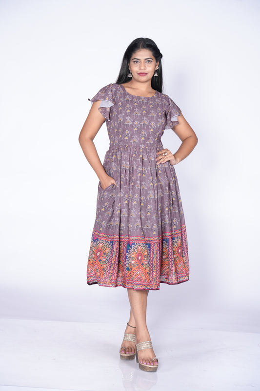 Grey Color Georgette Frock