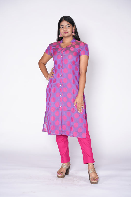 Purple Chanderi kurti