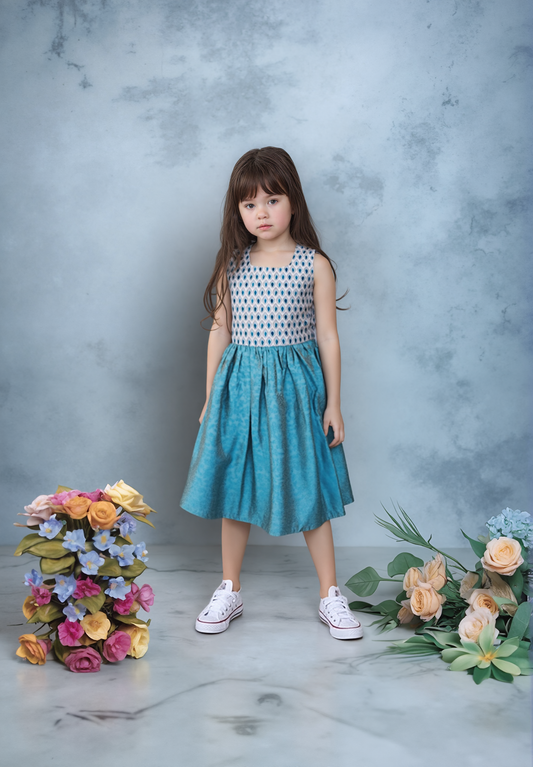 Soft and Special Blue White Frock