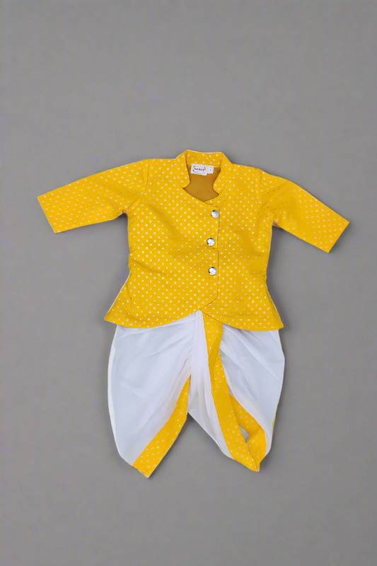 Yellow Banaras Kurta Dhoti