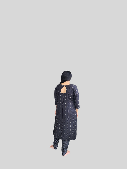 Black Cotton Dress Set