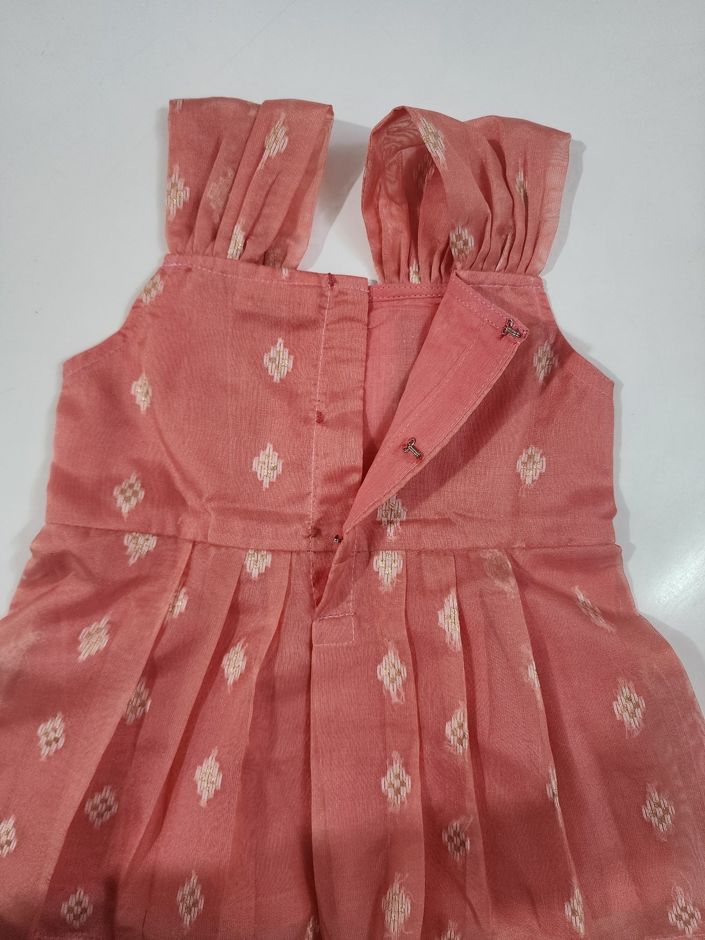 Peach Organza Kids Frock