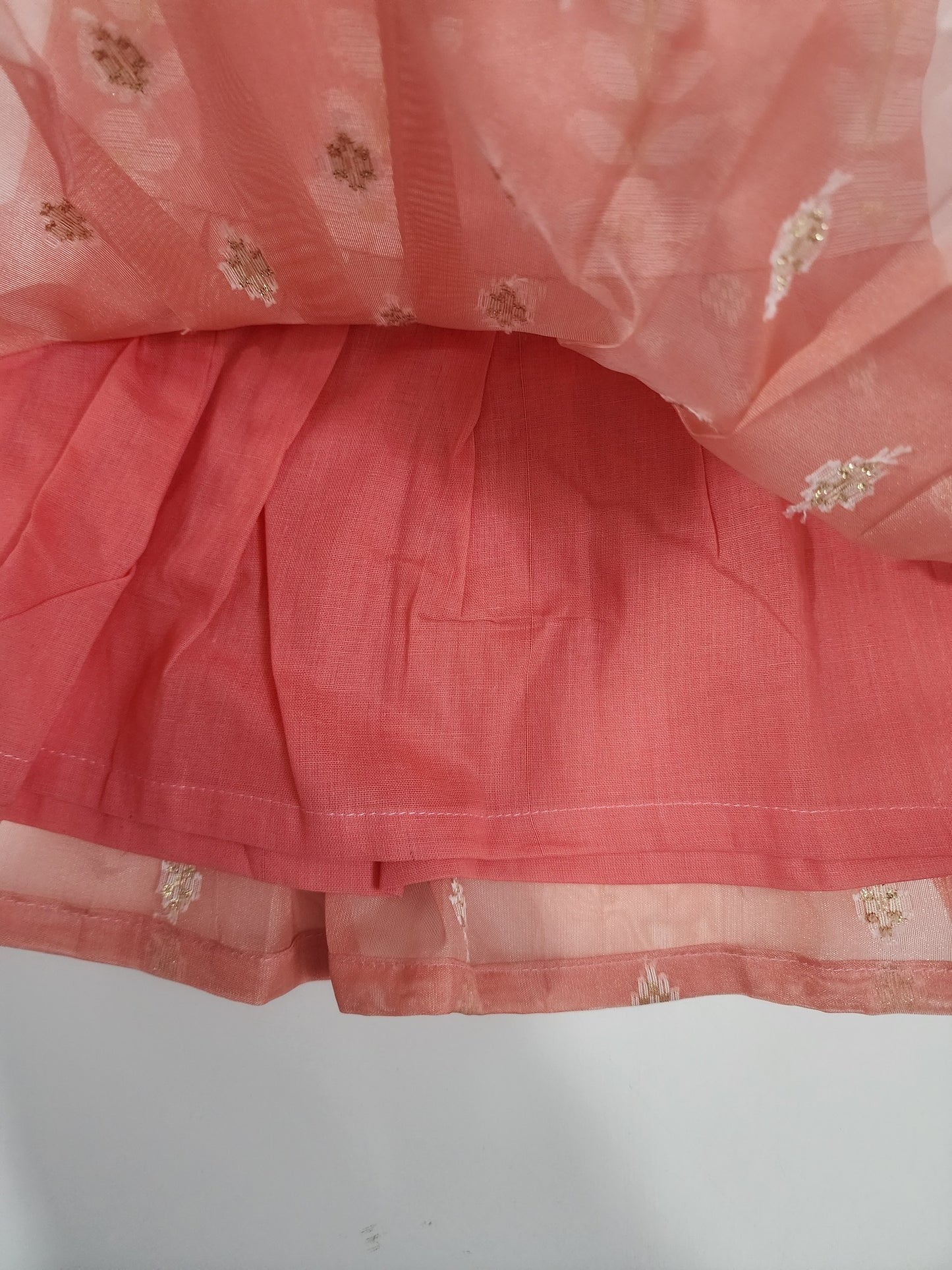 Peach Organza Kids Frock