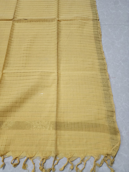 Handloom Lemon Yellow Dupatta