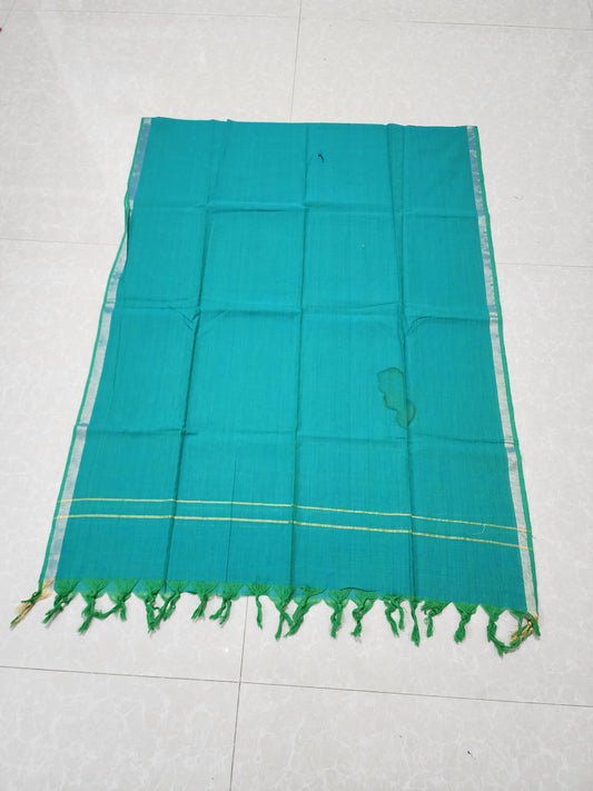 Handloom Cotton Sea GreenBlue Dupatta