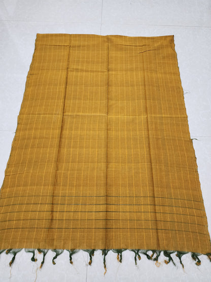 Handloom Cotton gold checks Dupatta
