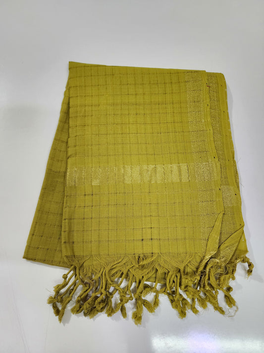 Handloom Cotton Greengram green Dupatta