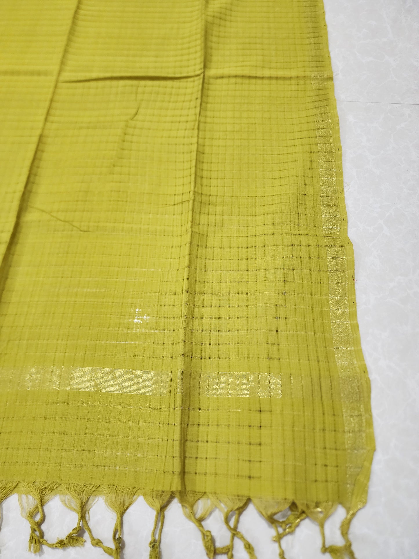 Handloom Cotton Greengram green Dupatta
