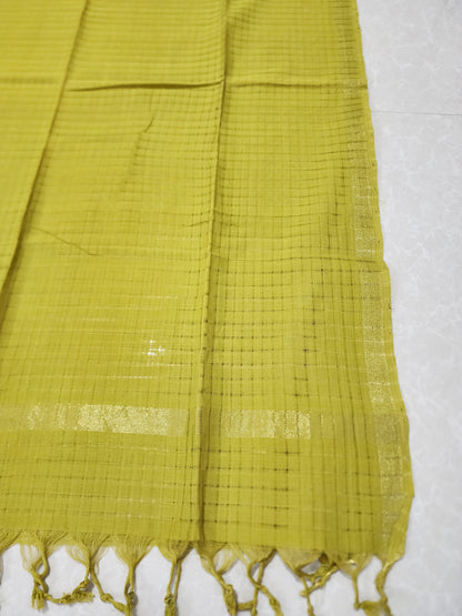 Handloom Cotton Greengram green Dupatta
