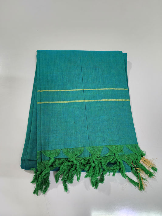 Handloom Cotton Sea GreenBlue Dupatta