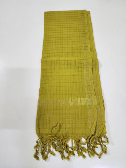 Handloom Cotton Greengram green Dupatta