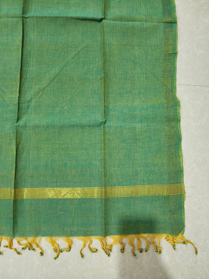 Handloom Cotton pastel Green Dupatta