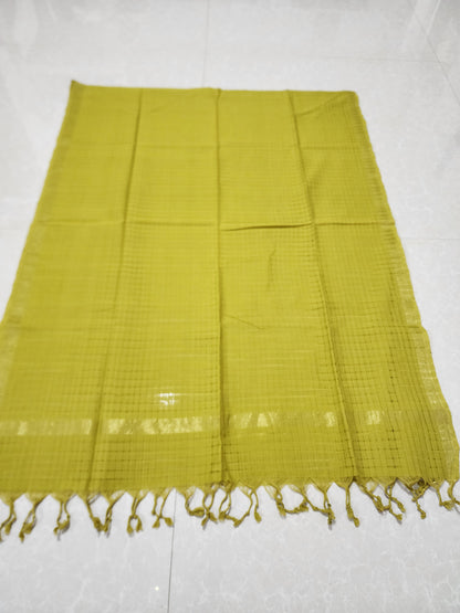 Handloom Cotton Greengram green Dupatta