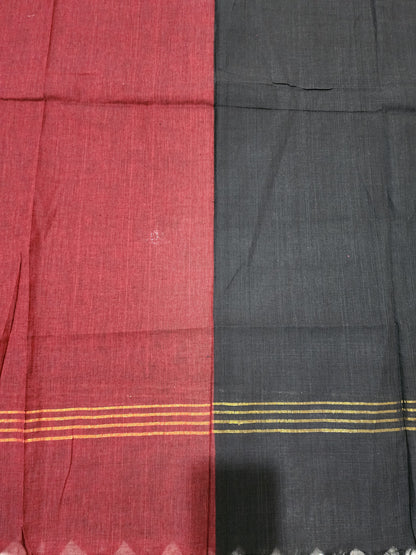 Handloom Cotton red Black Dupatta