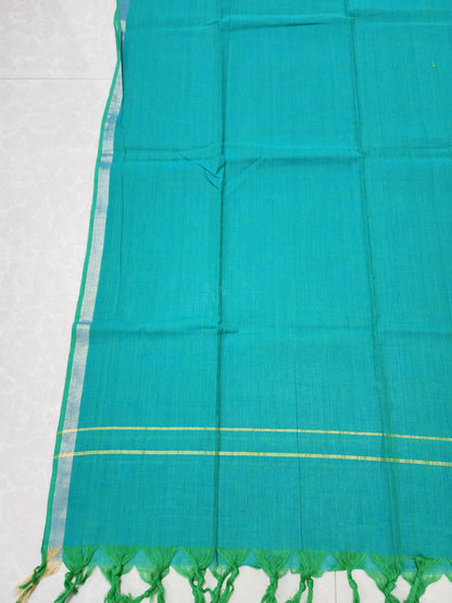 Handloom Cotton Sea GreenBlue Dupatta