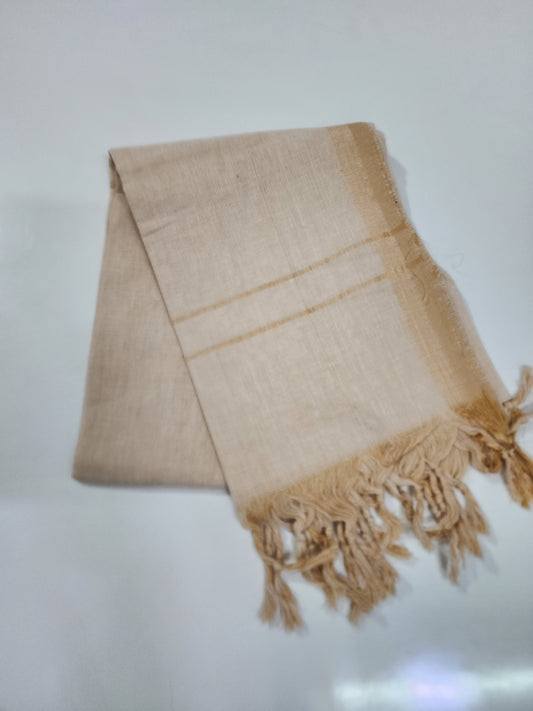 Handloom Cotton half white Dupatta