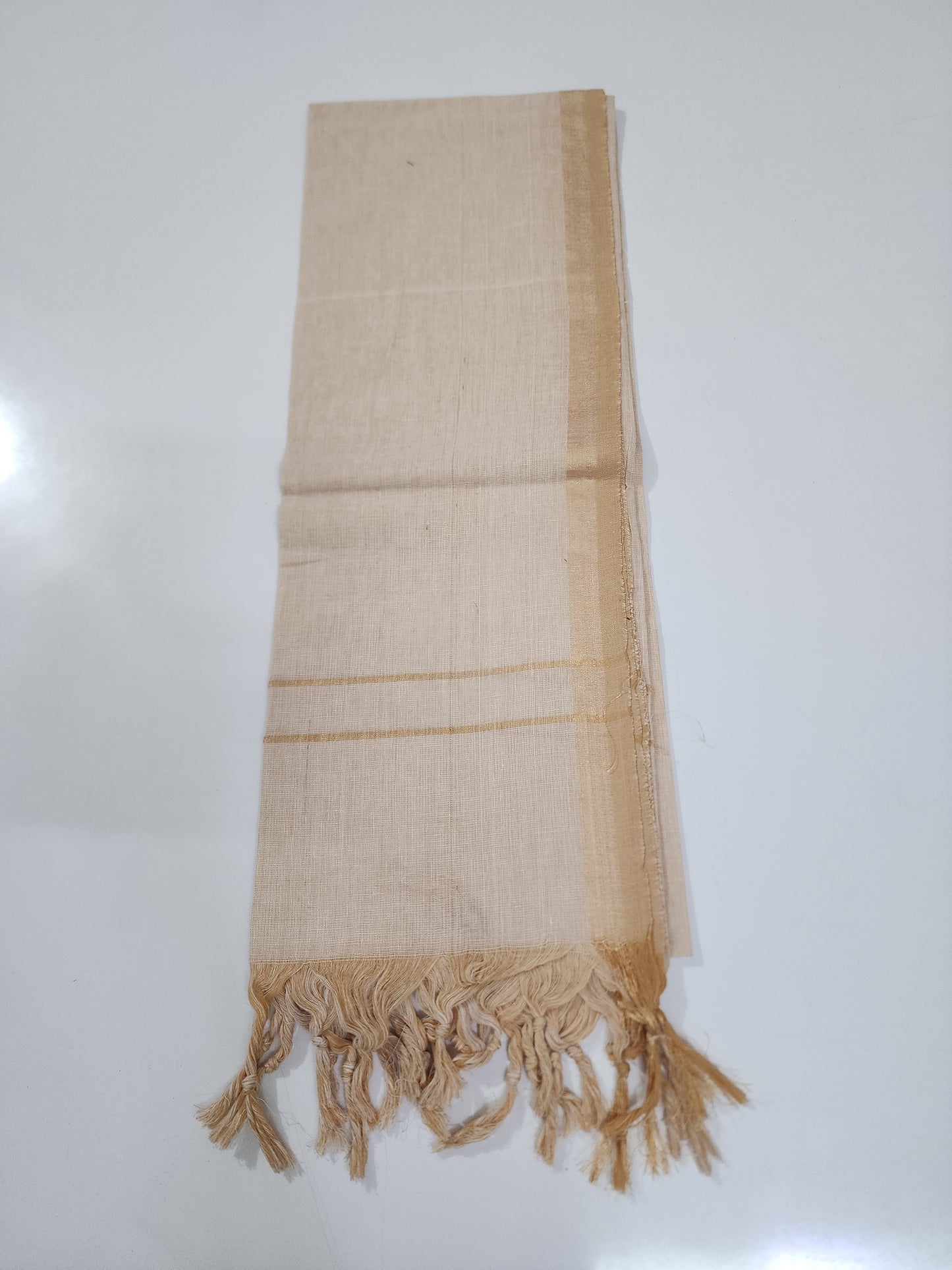 Handloom Cotton half white Dupatta
