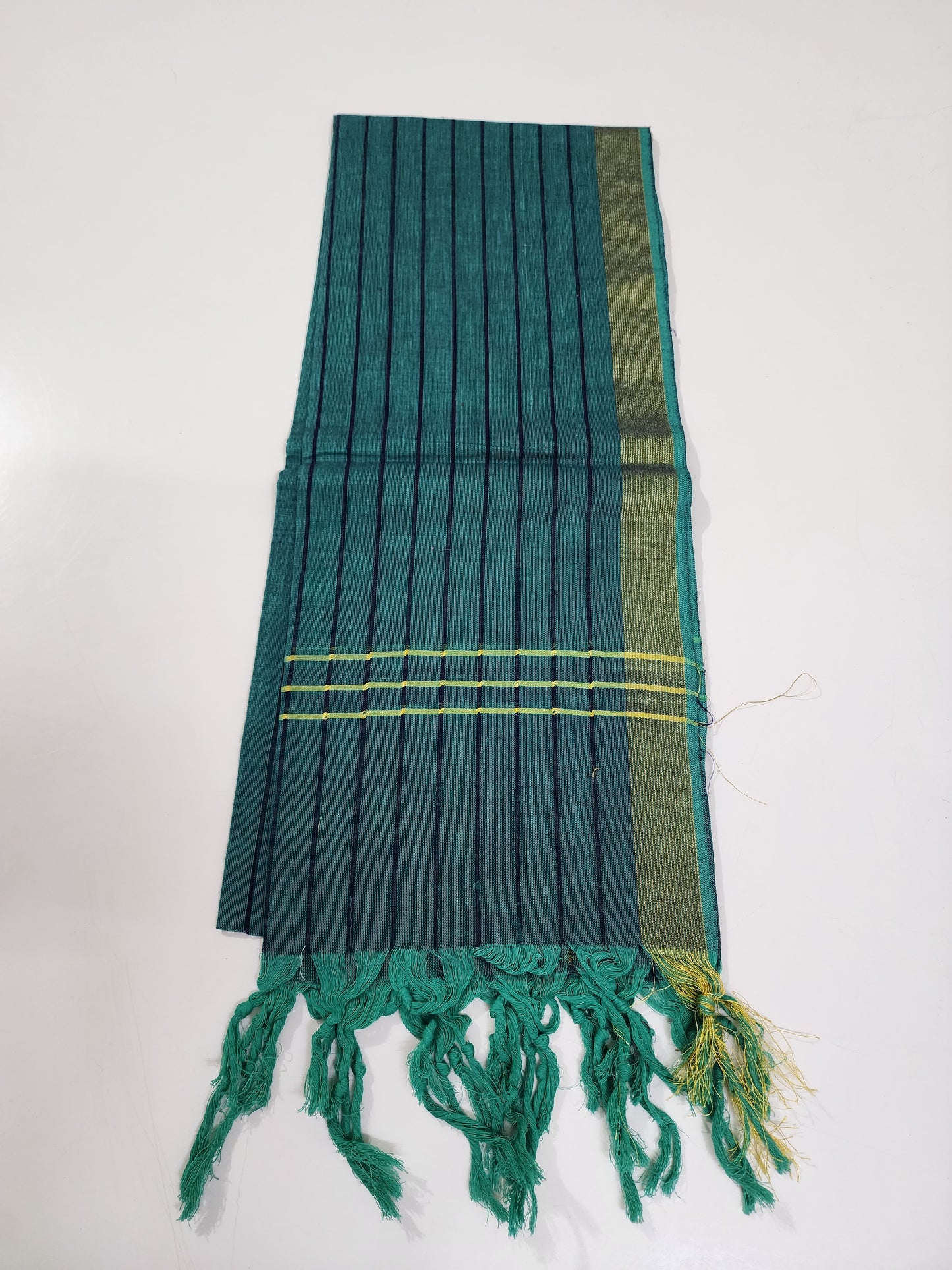 Handloom Cotton Turquoise Blue Dupatta