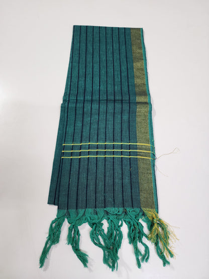 Handloom Cotton Turquoise Blue Dupatta